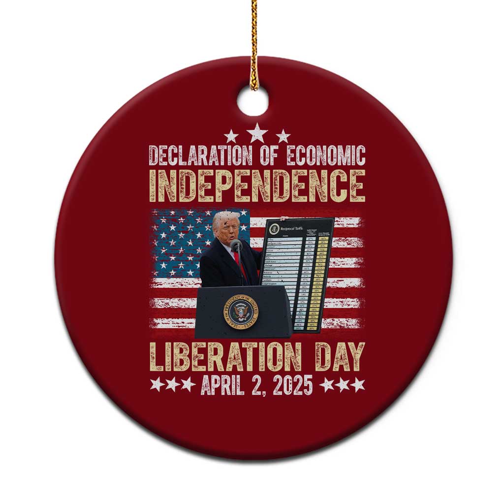 Trump Tariffs Chart Ceramic Ornament Declaration of Economic Independence Liberation Day 2025 TS02 1pc Red Print Your Wear