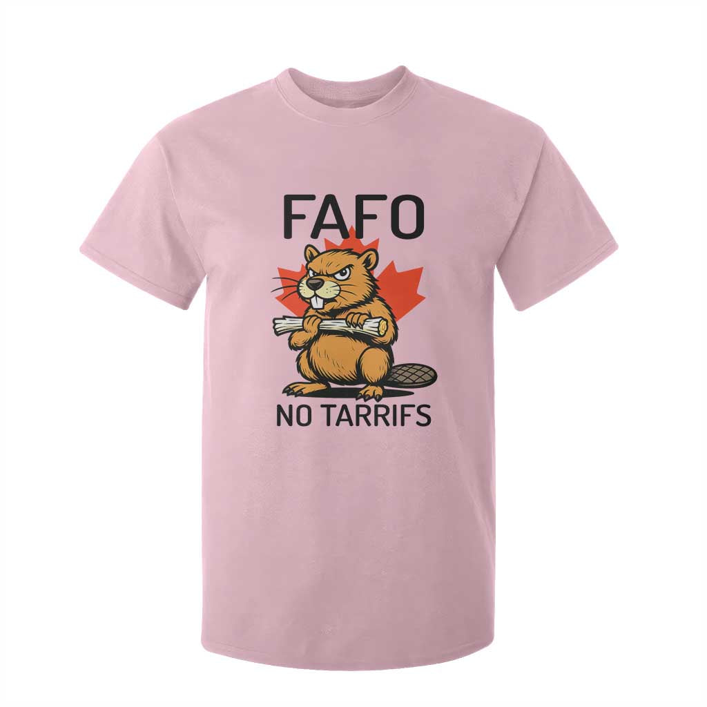 No Tariffs Canada T Shirt For Kid Never 51st State Canadian Beaver TS02 Light Pink Print Your Wear