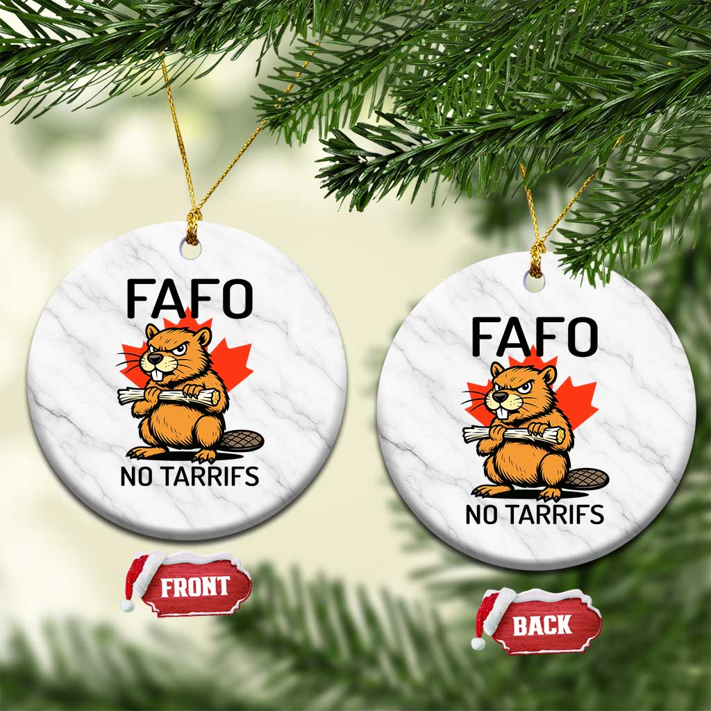 No Tariffs Canada Ceramic Ornament Never 51st State Canadian Beaver TS02 1pc White Marble Print Your Wear