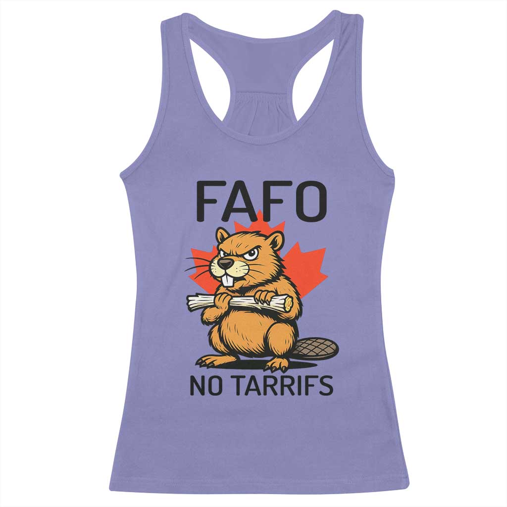 No Tariffs Canada Racerback Tank Top Never 51st State Canadian Beaver TS02 Violet Print Your Wear