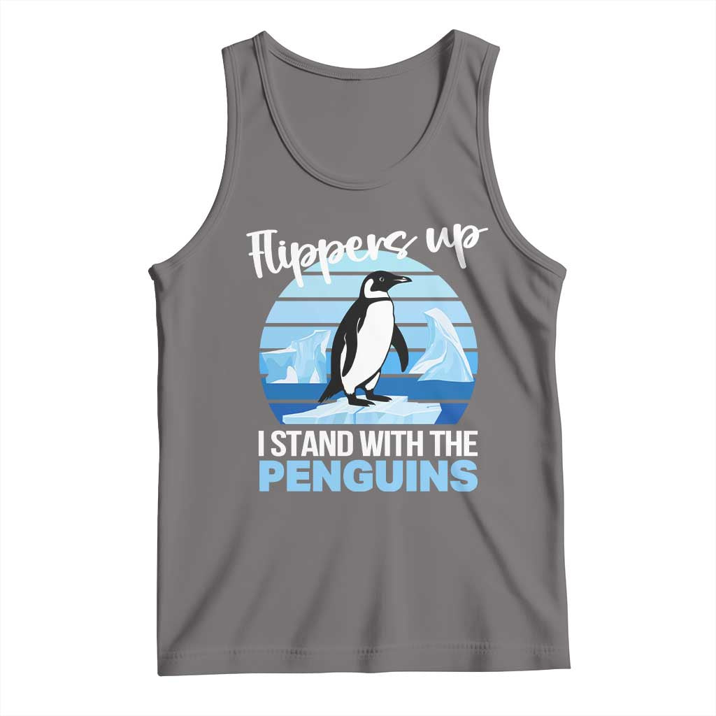 Funny Penguin Resist Tank Top Flippers Up I Stand With The Penguins TS02 Deep Heather Print Your Wear