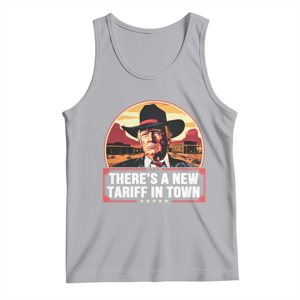 Trump Tariffs Cowboy Tank Top Theres A New Tariff In Town Western TS02 Athletic Heather Print Your Wear