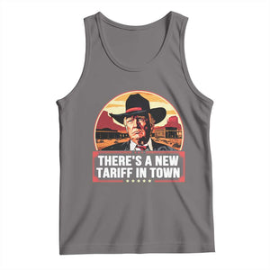 Trump Tariffs Cowboy Tank Top Theres A New Tariff In Town Western TS02 Deep Heather Print Your Wear