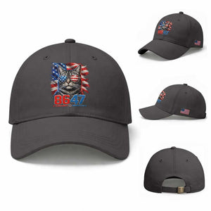 Cool 8647 Patriotic Cat Baseball Cap American Flag Sunglasses Tabby Cat Political Satire TS02 Baseball Cap Universal Fit Dark Gray Print Your Wear