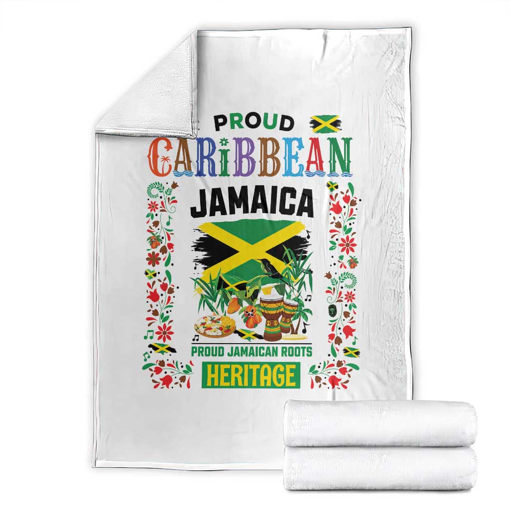 Proud Caribbean Jamaica Heritage Throw Blanket Jamaican Roots and Island Culture TS02 White Print Your Wear