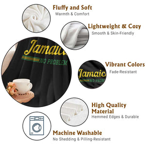 Jamaica No Problem Throw Blanket Classic Island Motto and Caribbean Vacation TS02 Print Your Wear