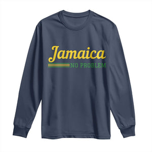 Jamaica No Problem Long Sleeve Shirt Classic Island Motto and Caribbean Vacation TS02 Navy Print Your Wear