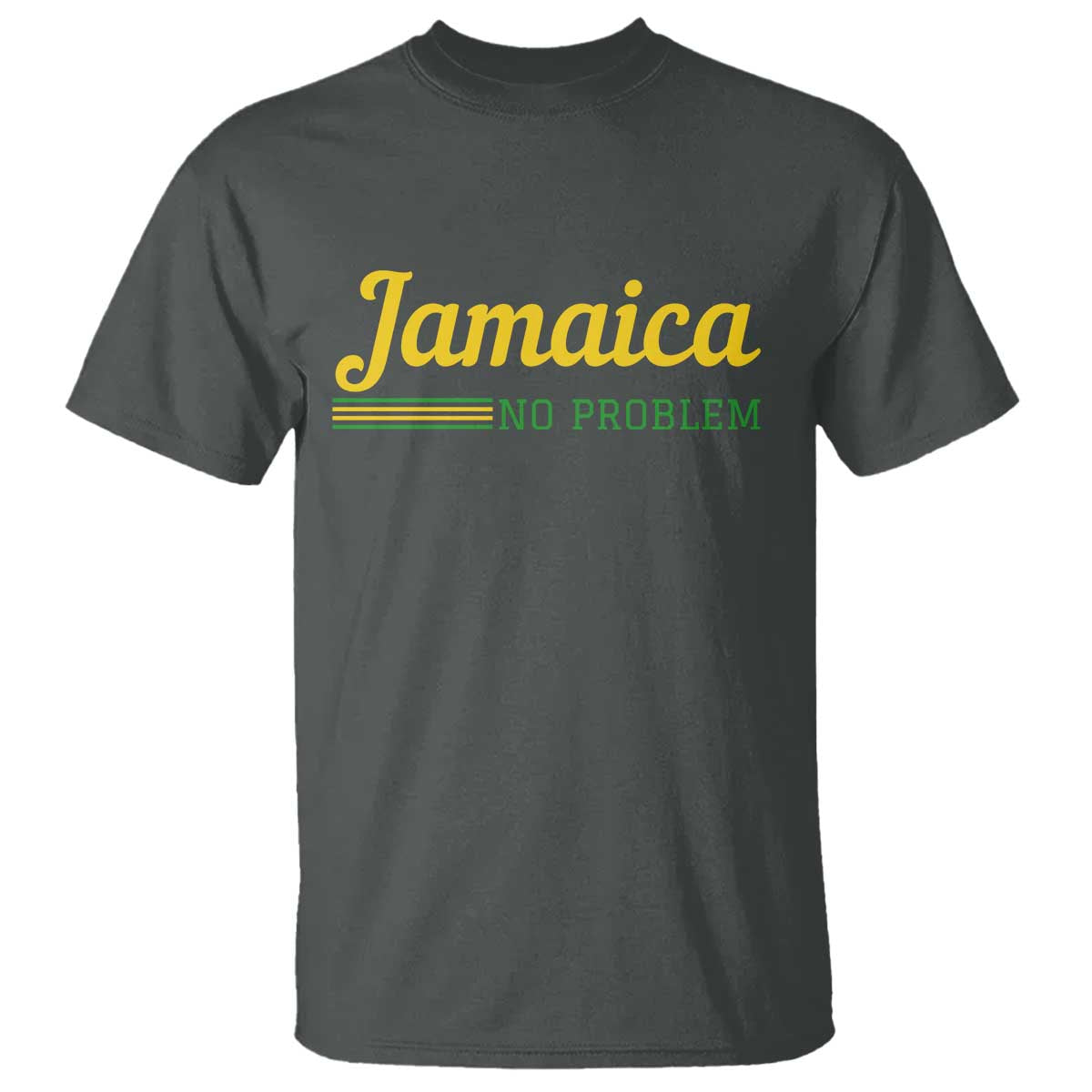 Jamaica No Problem T Shirt Classic Island Motto and Caribbean Vacation TS02 Dark Heather Print Your Wear