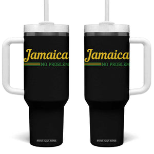 Jamaica No Problem Tumbler With Handle Classic Island Motto and Caribbean Vacation TS02 One Size: 40 oz Black Print Your Wear