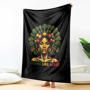 Strong Like Ackee Empowered Woman Throw Blanket Jamaican National Fruit Heritage Pride TS02 Print Your Wear