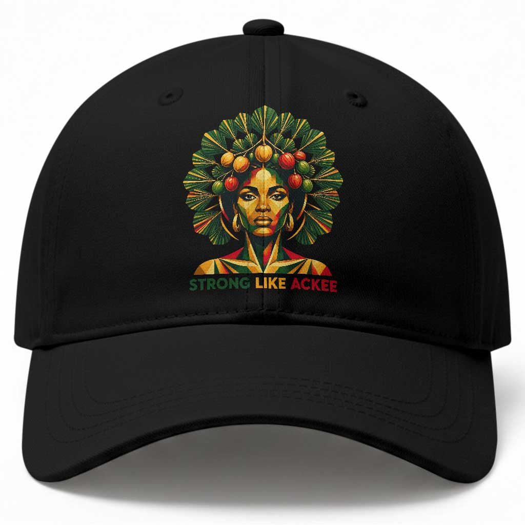 Strong Like Ackee Empowered Woman Baseball Cap Jamaican National Fruit Heritage Pride TS02 Print Your Wear