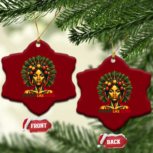 Strong Like Ackee Empowered Woman Ceramic Ornament Jamaican National Fruit Heritage Pride TS02 Print Your Wear