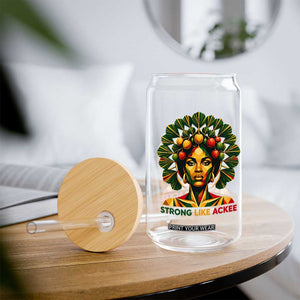 Strong Like Ackee Empowered Woman Glass Can Jamaican National Fruit Heritage Pride TS02 Print Your Wear