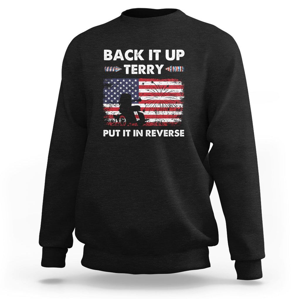 Funny 4th Of July Sweatshirt Back Up Terry Put It In Reverse Firework TS02 Black Printyourwear