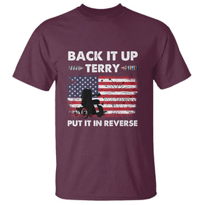 Funny 4th Of July T Shirt Back Up Terry Put It In Reverse Firework TS02 Maroon Printyourwear