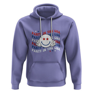 Funny 4th Of July Hoodie Party In The USA Smiling Face Retro Groovy TS02 Violet Printyourwear