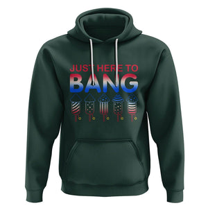 Funny 4th Of July Hoodie Just Here To Bang Independence Day Fireworks TS02 Dark Forest Green Printyourwear