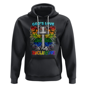 LGBT Pride Hoodie God's Love Is Fully Inclusive Christian Cross Butterfly TS02 Black Printyourwear