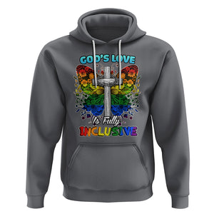 LGBT Pride Hoodie God's Love Is Fully Inclusive Christian Cross Butterfly TS02 Charcoal Printyourwear