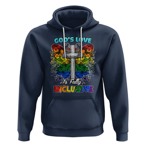 LGBT Pride Hoodie God's Love Is Fully Inclusive Christian Cross Butterfly TS02 Navy Printyourwear