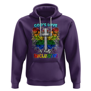 LGBT Pride Hoodie God's Love Is Fully Inclusive Christian Cross Butterfly TS02 Purple Printyourwear