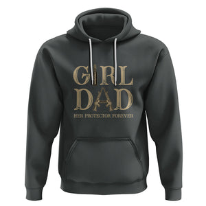 Girl Dad Hoodie Girl Dad Her Protector Forever Father of Girls TS02 Dark Heather Printyourwear