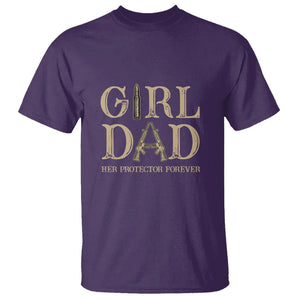 Girl Dad T Shirt Her Protector Forever Father of Girls TS02 Purple Printyourwear