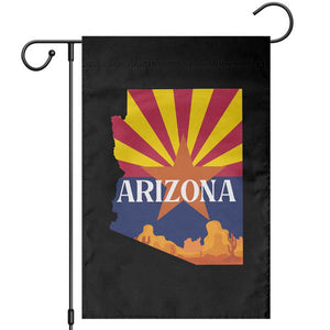 Arizona State Flag Map Graphic Garden Flag Southwest Sunburst Cactus State Pride Souvenir TS02 Black Print Your Wear