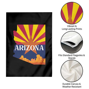 Arizona State Flag Map Graphic Garden Flag Southwest Sunburst Cactus State Pride Souvenir TS02 Print Your Wear