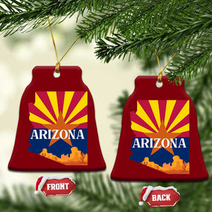Arizona State Flag Map Graphic Ceramic Ornament Southwest Sunburst Cactus State Pride Souvenir TS02 Print Your Wear
