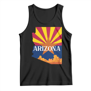 Arizona State Flag Map Graphic Tank Top Southwest Sunburst Cactus State Pride Souvenir TS02 Black Print Your Wear