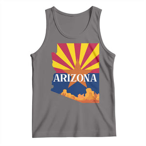 Arizona State Flag Map Graphic Tank Top Southwest Sunburst Cactus State Pride Souvenir TS02 Deep Heather Print Your Wear