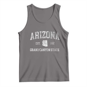 Vintage Distressed Arizona Grand Canyon State Graphic Tank Top Retro 1912 Varsity Map Souvenir TS02 Deep Heather Print Your Wear