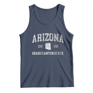 Vintage Distressed Arizona Grand Canyon State Graphic Tank Top Retro 1912 Varsity Map Souvenir TS02 Navy Print Your Wear