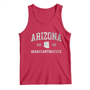 Vintage Distressed Arizona Grand Canyon State Graphic Tank Top Retro 1912 Varsity Map Souvenir TS02 Red Print Your Wear