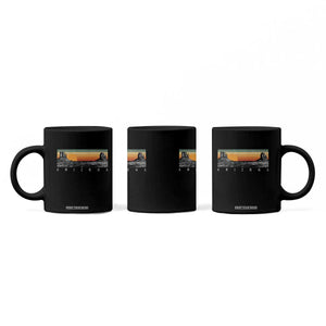 Retro Arizona Sunset Monument Valley Graphic Coffee Mug Panoramic Desert Red Rocks Landscape Souvenir TS02 Print Your Wear