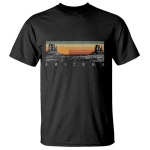 Retro Arizona Sunset Monument Valley Graphic T Shirt Panoramic Desert Red Rocks Landscape Souvenir TS02 Black Print Your Wear
