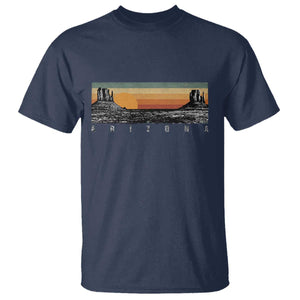 Retro Arizona Sunset Monument Valley Graphic T Shirt Panoramic Desert Red Rocks Landscape Souvenir TS02 Navy Print Your Wear