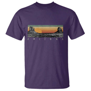 Retro Arizona Sunset Monument Valley Graphic T Shirt Panoramic Desert Red Rocks Landscape Souvenir TS02 Purple Print Your Wear