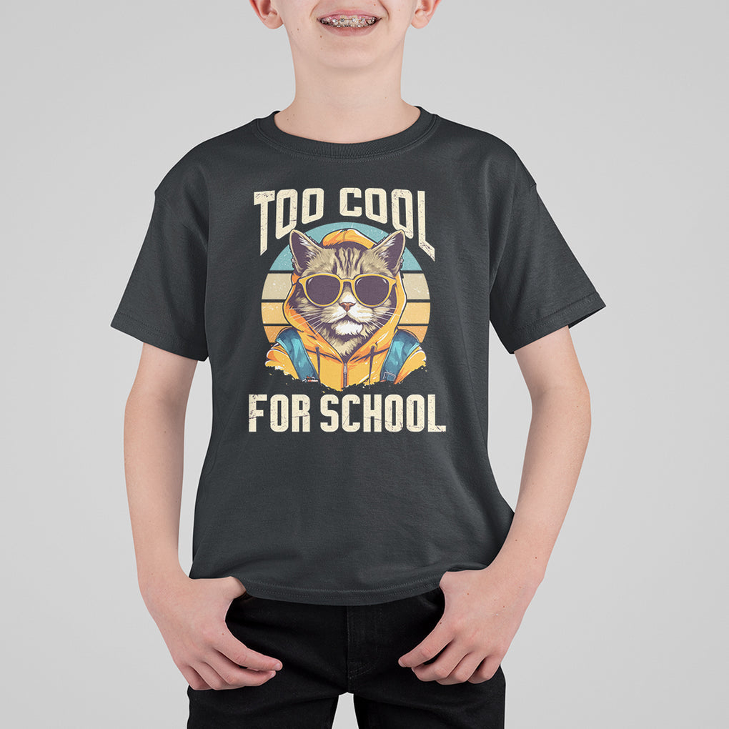 Too Cool For School Cat T Shirt For Kid Back To School Retro Vintage TS02 Purple Printyourwear