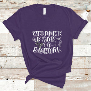 Welcome Back To School T Shirt First Day Of School Teacher Student TS02 Purple Printyourwear