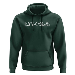 Kamala Harris 2024 Hoodie Funny Cat Lettering Positive Madam President TS02 Dark Forest Green Print Your Wear