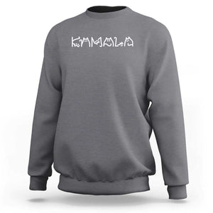 Kamala Harris 2024 Sweatshirt Funny Cat Lettering Positive Madam President TS02 Charcoal Print Your Wear