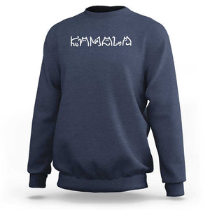 Kamala Harris 2024 Sweatshirt Funny Cat Lettering Positive Madam President TS02 Navy Print Your Wear