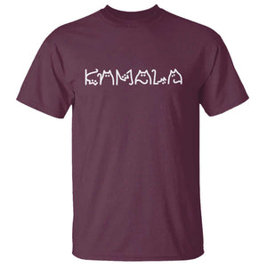 Kamala Harris 2024 T Shirt Funny Cat Lettering Positive Madam President TS02 Maroon Print Your Wear