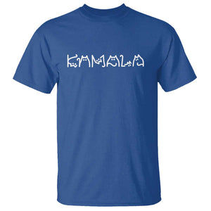 Kamala Harris 2024 T Shirt Funny Cat Lettering Positive Madam President TS02 Royal Blue Print Your Wear