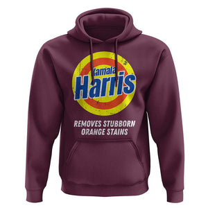 Funny Kamala Harris 2024 Hoodie Madam President Removes Stubborn Orange Stains TS02 Maroon Print Your Wear