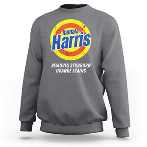 Funny Kamala Harris 2024 Sweatshirt Madam President Removes Stubborn Orange Stains TS02 Charcoal Print Your Wear