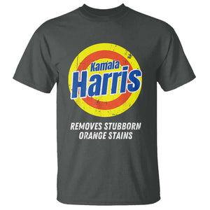 Funny Kamala Harris 2024 T Shirt Madam President Removes Stubborn Orange Stains TS02 Dark Heather Print Your Wear