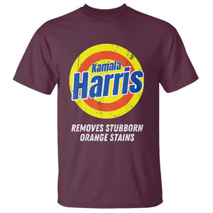 Funny Kamala Harris 2024 T Shirt Madam President Removes Stubborn Orange Stains TS02 Maroon Print Your Wear